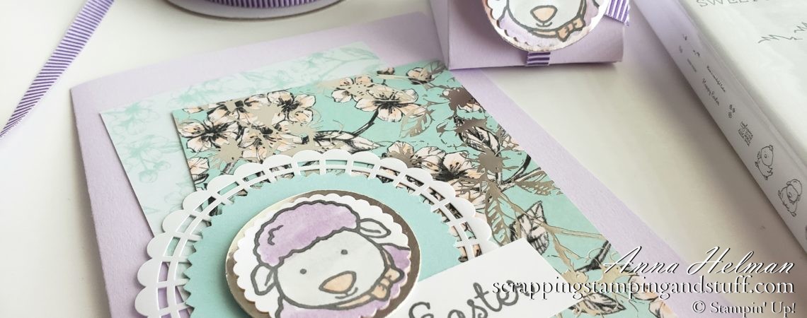 Easter Treat Box Tutorial Using Stampin Up Welcome Easter Stamp Set - Easter Card With Lamb