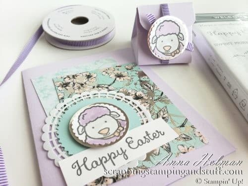 Easter Treat Box Tutorial Using Stampin Up Welcome Easter Stamp Set - Easter Card With Lamb
