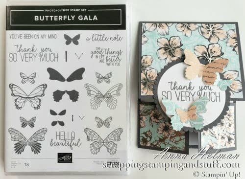 Double Dutch Door fun fold card idea using the Stampin Up Butterfly Gala stamp set includes video tutorial