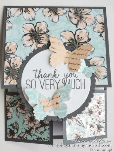 Double Dutch Door fun fold card idea using the Stampin Up Butterfly Gala stamp set includes video tutorial