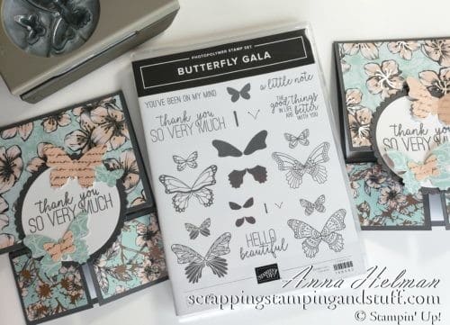 Double Dutch Door fun fold card idea using the Stampin Up Butterfly Gala stamp set includes video tutorial