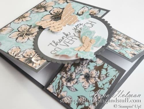 Double Dutch Door fun fold card idea using the Stampin Up Butterfly Gala stamp set includes video tutorial