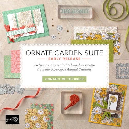 Beautiful cards made with the Stampin Up Ornate Garden early release from the 2020-2021 Annual Catalog