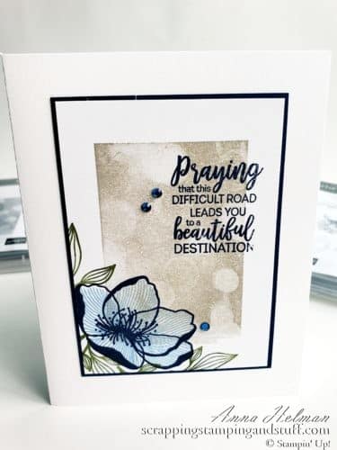 Sympathy Thinking of You Card Made With Stampin' Up! Beautiful Promenade and Bokeh Dots