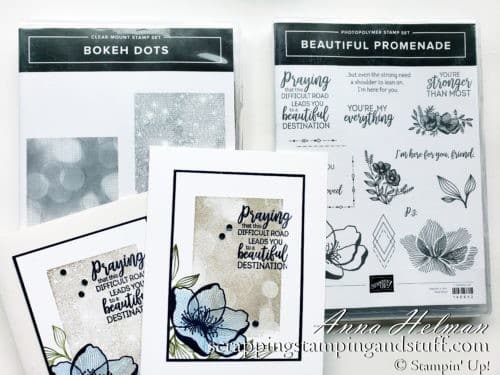 Sympathy Thinking of You Card Made With Stampin' Up! Beautiful Promenade and Bokeh Dots