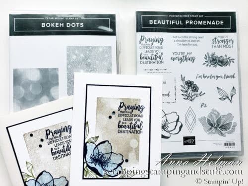 Sympathy Thinking of You Card Made With Stampin' Up! Beautiful Promenade and Bokeh Dots