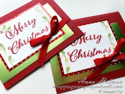 Simple Christmas Cards Using the Stampin' Up! Merry Christmas To All Stamp Set - A Christmas Set With Large Greetings!