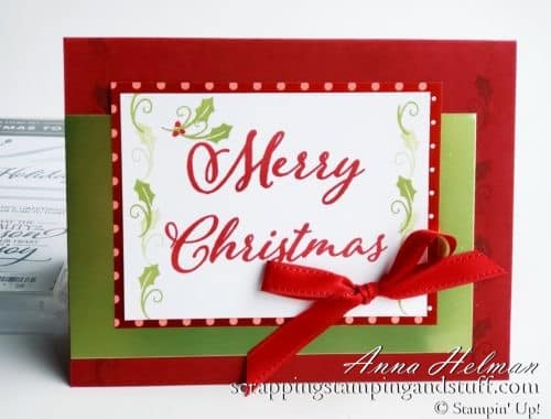 Simple Christmas Cards Using the Stampin' Up! Merry Christmas To All Stamp Set - A Christmas Stamp Set With Large Greetings!