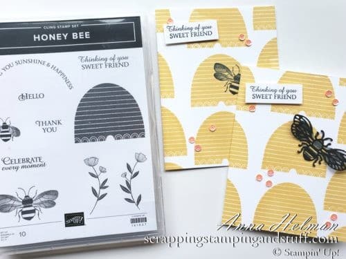 YouTube Card Tutorials - Stampin' Up Honey Bee Card Idea