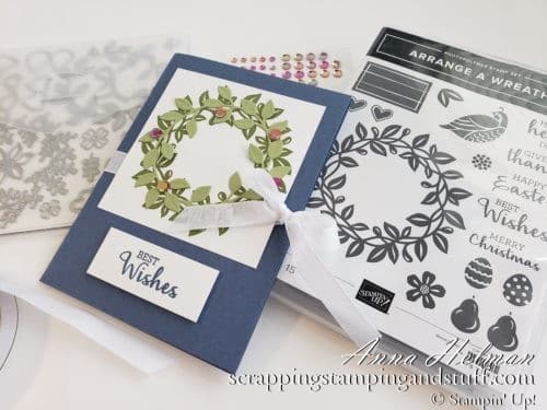 Double Pocket Envelope Card Tutorial Using Stampin Up Arrange A Wreath Bundle - Wedding Gift Card Holder