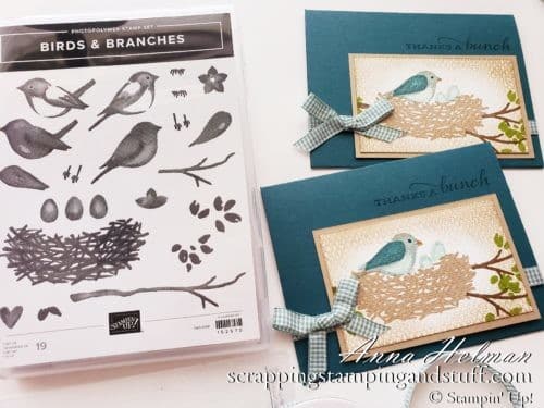 Create This Simple Bird Next Scene Card In A Few Minutes Without Dies Or Fancy Techniques Using Stampin Up Birds And Branches