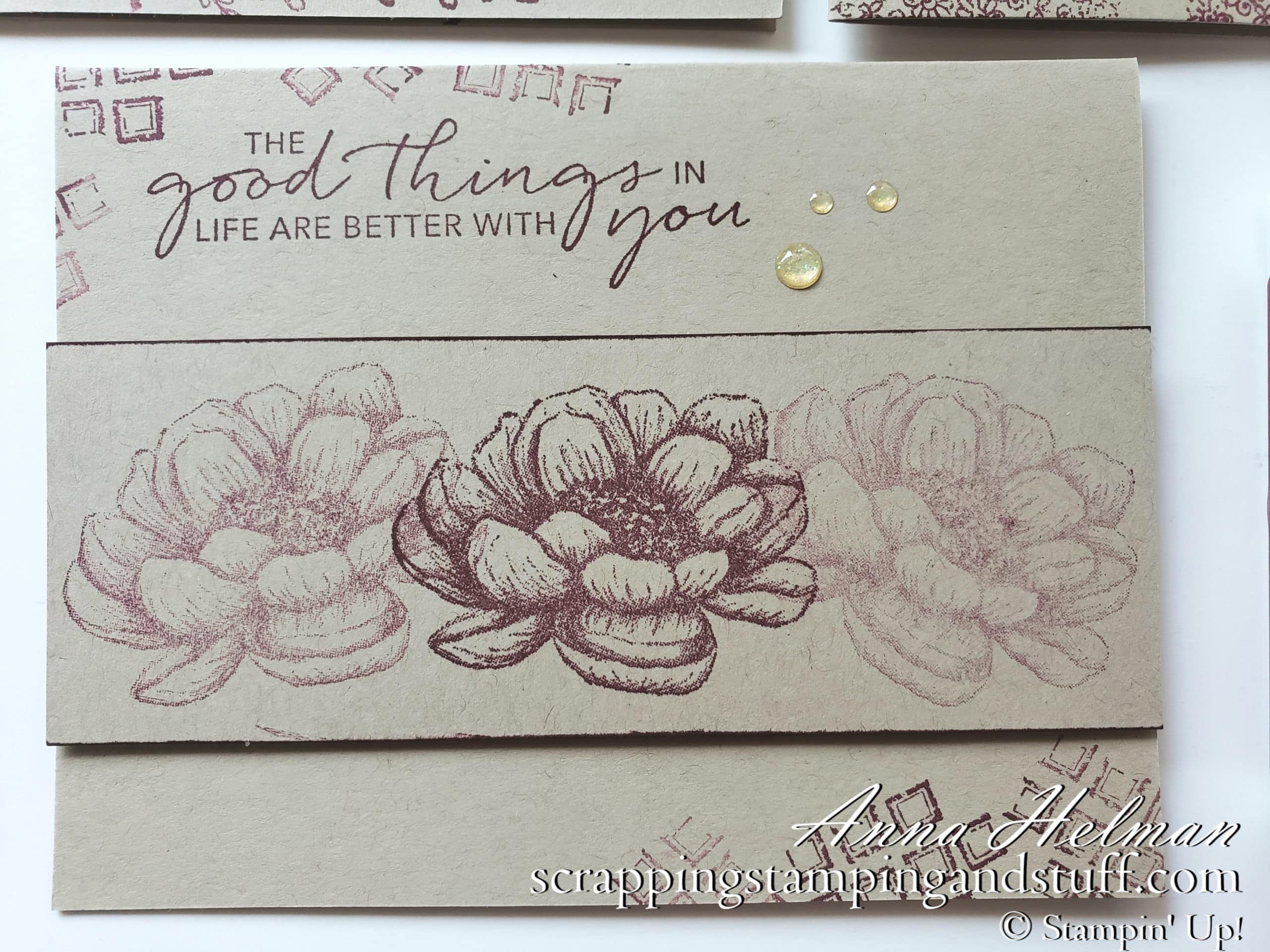 Stampin Up Tasteful Touches – 3 Simple Card Designs