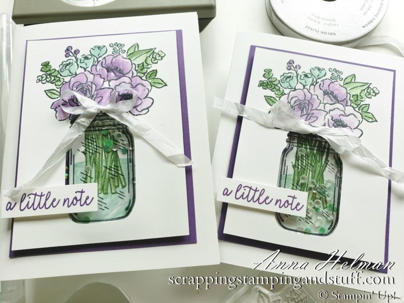 Floral Shaker Card Tutorial Using The Stampin Up Jar of Flowers Bundle