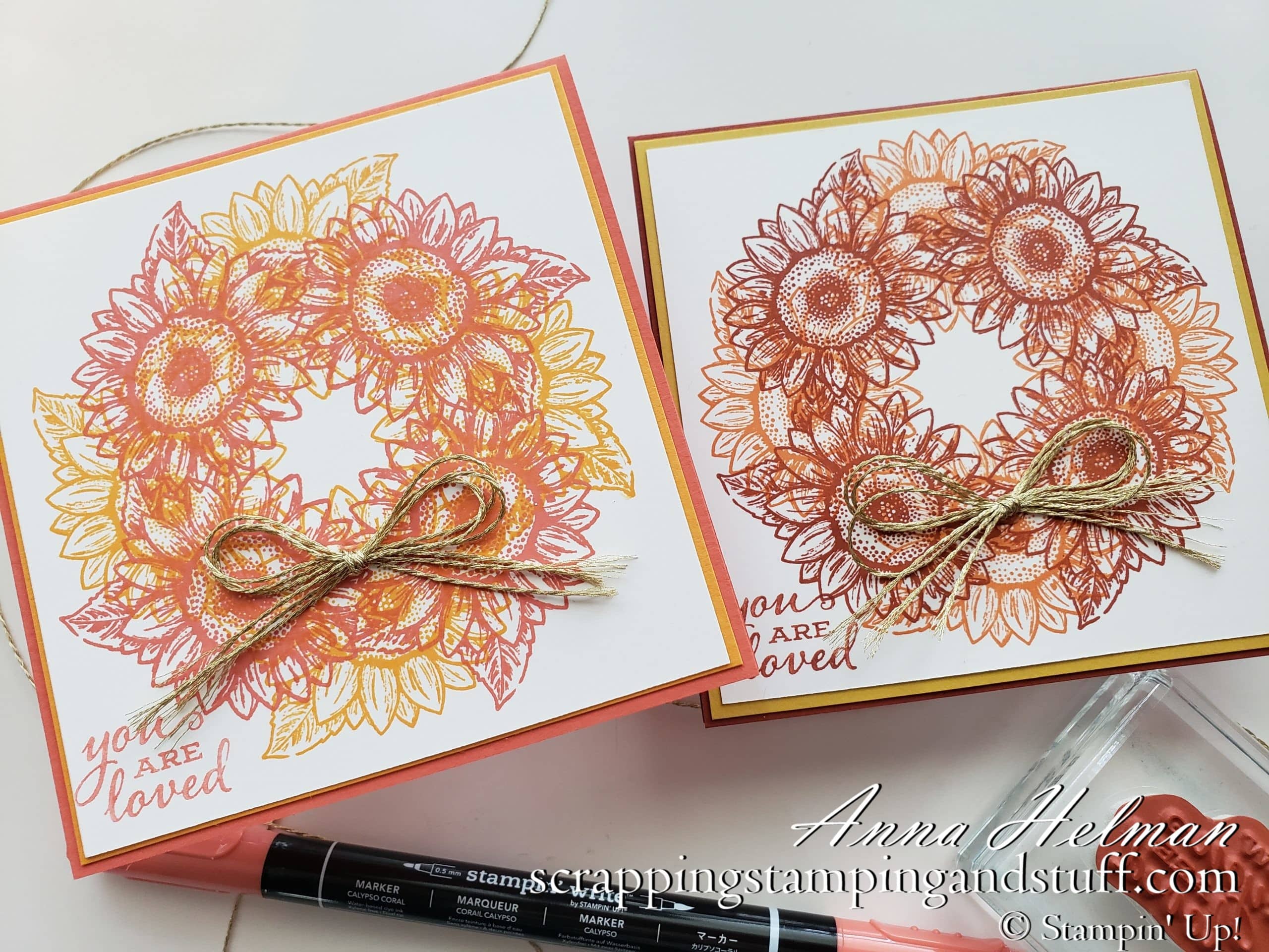 Circle Stamping Stamparatus Technique Tutorial - Create Wreaths, Circles, and More - Stampin Up Celebrate Sunflowers