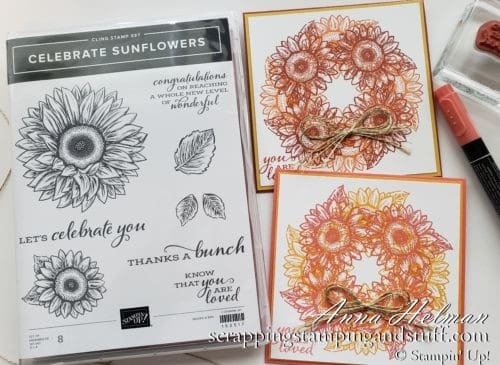 Circle Stamping Stamparatus Technique Tutorial - Create Wreaths, Circles, and More - Stampin Up Celebrate Sunflowers