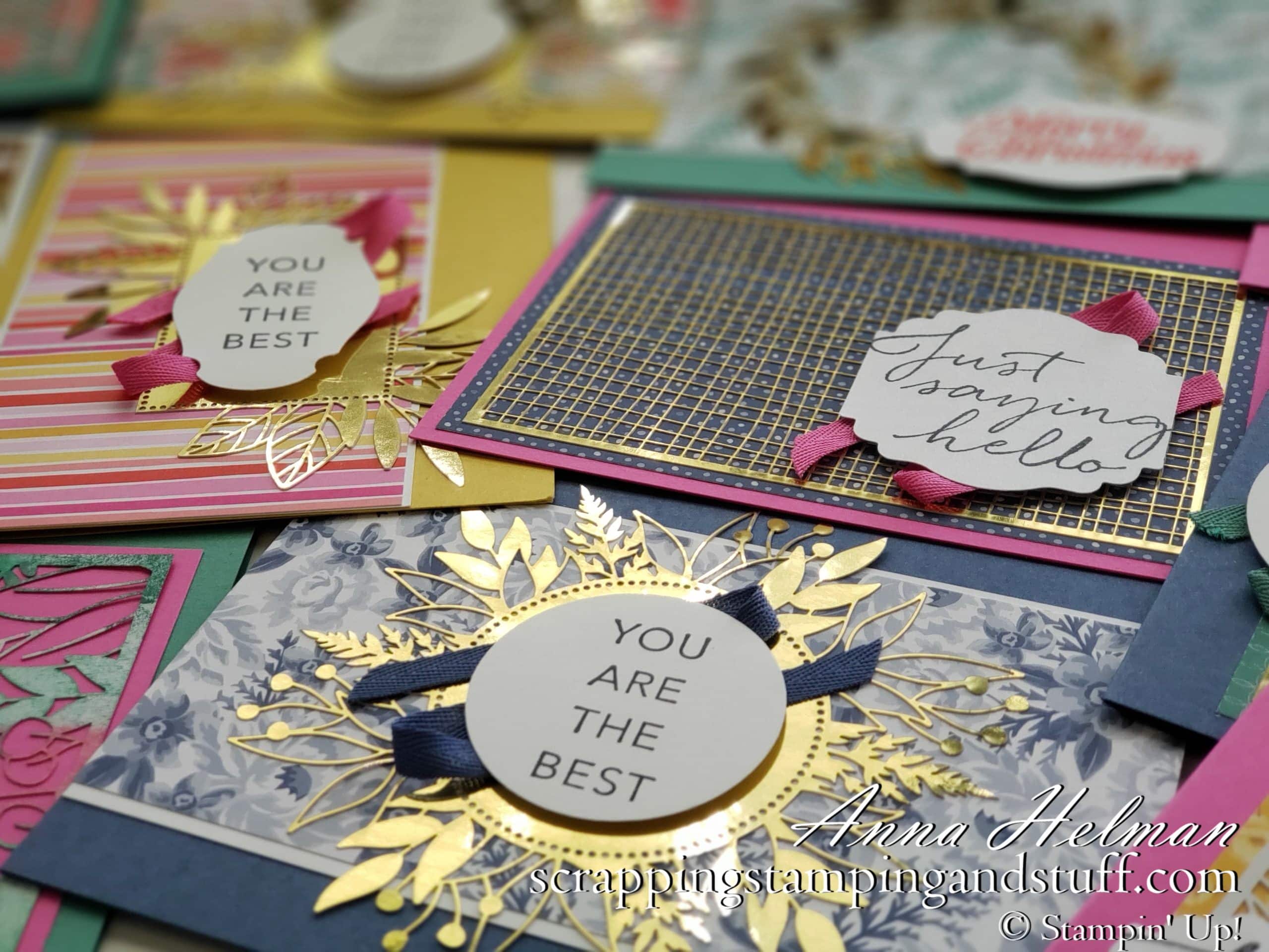 Create Cards In Minutes Using The Flowers For Every Season And Forever Gold Designer Papers