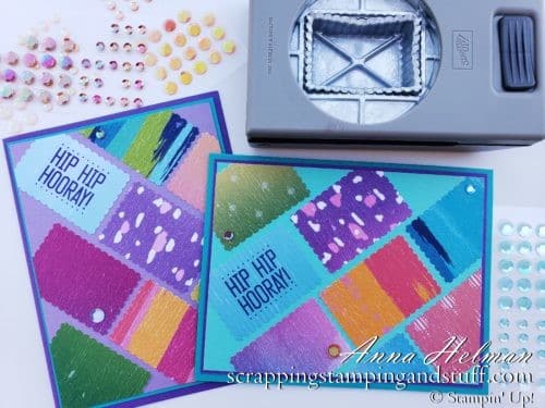 See How To Make This Quick Birthday Card Using the Stampin Up Rectangular Postage Stamp Punch And Celebration Of Tags Stamp Set
