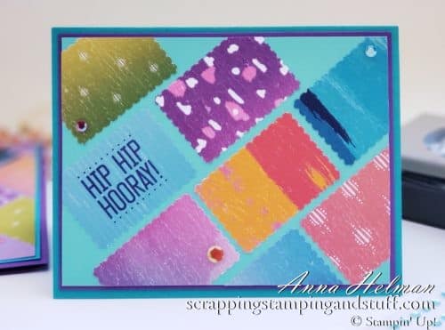 See How To Make This Quick Birthday Card Using the Stampin Up Rectangular Postage Stamp Punch And Celebration Of Tags Stamp Set