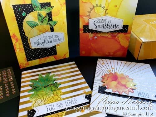 Stampin Up Paper Pumpkin June 2020 - Box of Sunshine card kit with alternative ideas