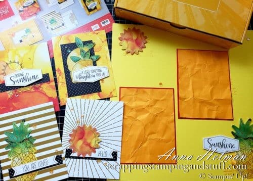 Stampin Up Paper Pumpkin June 2020 - Box of Sunshine card kit with alternative ideas