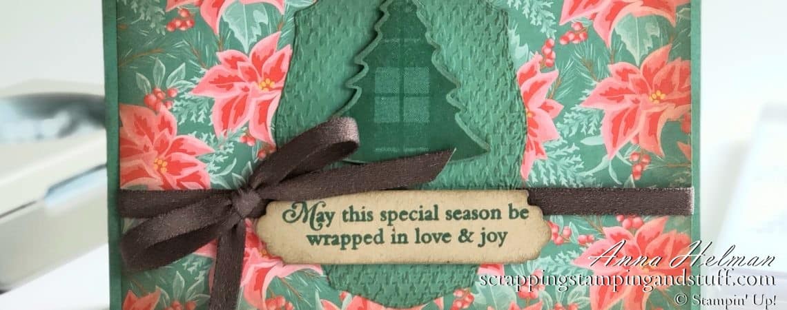 A Vintage Christmas Card Using The Stampin Up Tree Punch And Perfectly Plaid Stamp Set