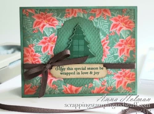 A Vintage Christmas Card Using The Stampin Up Tree Punch And Perfectly Plaid Stamp Set