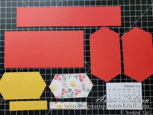 Learn how to make this adorable desk organizer and treat holder using the Stampin Up Stitched Nested Labels Dies. Use it to hold sticky notes, a mini calendar, and pencil.
