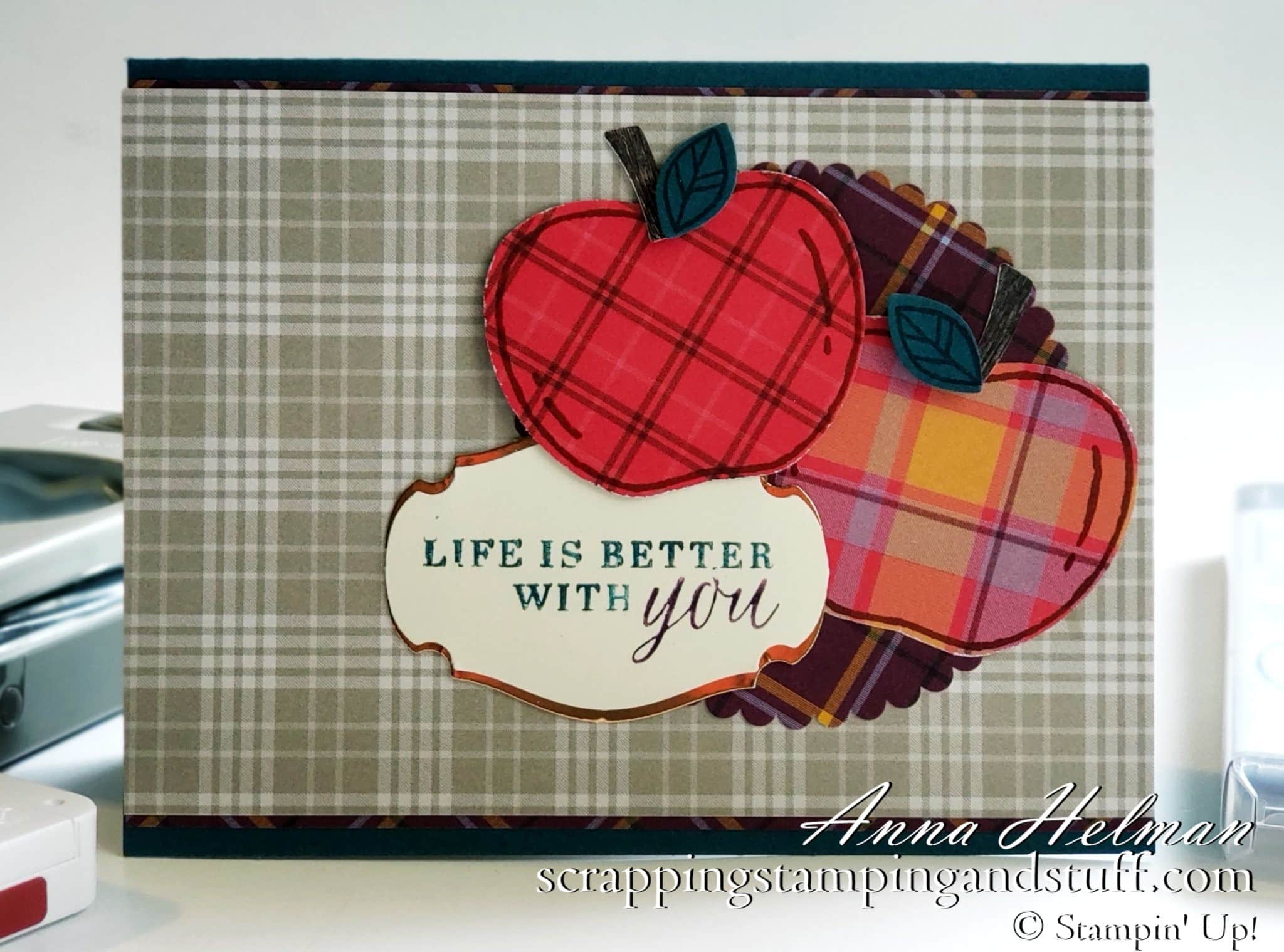 A Pumpkin Scrapbook Page And Apple Card