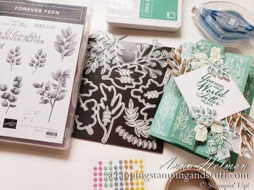 Double Gate Fold Card Tutorial Using The Stampin Up Forever Fern stamp set. A Simple Fun Fold And Fancy Fold Card Design!