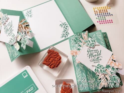 Double Gate Fold Card Tutorial Using The Stampin Up Forever Fern stamp set. A Simple Fun Fold And Fancy Fold Card Design!