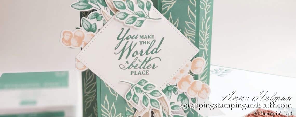 Double Gate Fold Card Tutorial Using The Stampin Up Forever Fern stamp set. A Simple Fun Fold And Fancy Fold Card Design!