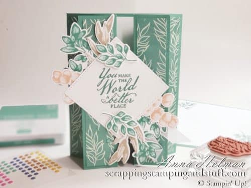 Double Gate Fold Card Tutorial Using The Stampin Up Forever Fern stamp set. A Simple Fun Fold And Fancy Fold Card Design!