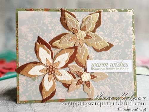 Take a look at the Stampin Up Poinsettia Place product suite along with nine beautiful Poinsettia Petals card ideas!