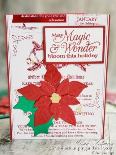 Take a look at the Stampin Up Poinsettia Place product suite along with nine beautiful Poinsettia Petals card ideas!