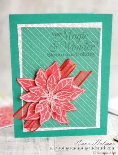 Take a look at the Stampin Up Poinsettia Place product suite along with nine beautiful Poinsettia Petals card ideas!