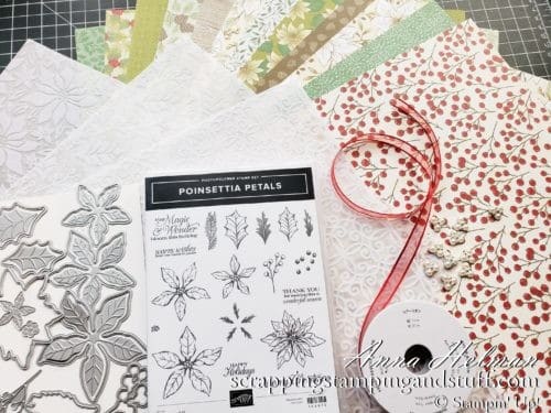 Take a look at the Stampin Up Poinsettia Place product suite along with nine beautiful Poinsettia Petals card ideas!