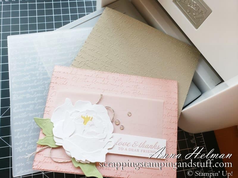 Learn how to dry emboss paper! This is part 5 of my introduction to the Stampin Cut And Emboss Machine, an amazing tool from Stampin Up.