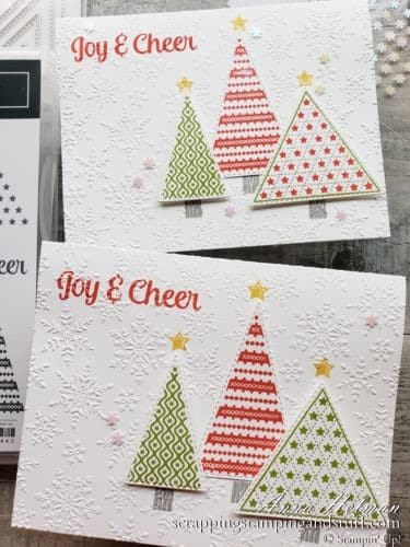 Join in and watch along to make this cute Christmas card idea using the Stampin Up Tree Angle stamp set in the 2020 Holiday Catalog.