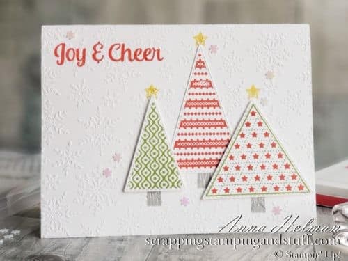 Join in and watch along to make this cute Christmas card idea using the Stampin Up Tree Angle stamp set in the 2020 Holiday Catalog.