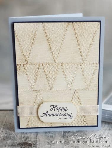 Make beautiful quilt cards and scrapbook pages using the Stampin Up The Right Triangle stamp set and Stitched Triangles Dies bundle