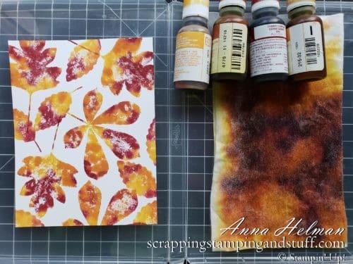 These 10 stamping techniques to use with leaves are perfect for beautiful fall cards. Stained glass, sponging, spritzing, blends markers, a keyhole card, and more. Try them today!