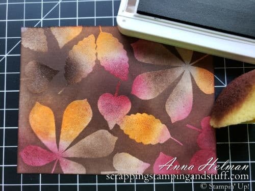 These 10 stamping techniques to use with leaves are perfect for beautiful fall cards. Stained glass, sponging, spritzing, blends markers, a keyhole card, and more. Try them today!