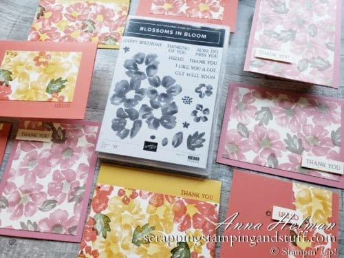 Join me today while I create 10 simple cards using the Stampin Up Blossoms In Bloom stamp set.