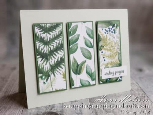 Use up some of the paper scraps in your collection with this paper scrap panel card! It is a perfect simple stamping project that comes together in minutes!