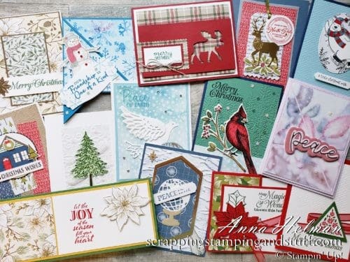 Take a look at these beautiful Christmas card ideas from my Stampin Up OnStage event swap cards with other demonstrators!