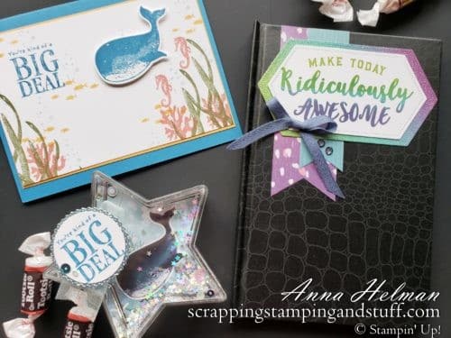 Take a look at these fun goodie boxes I sent my team members for our Stampin Up OnStage conference. They include some great DIY gift ideas!