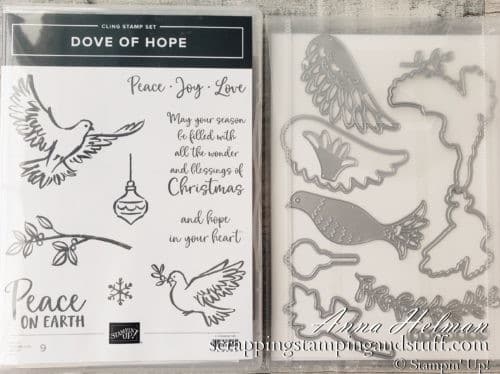 The Stampin Up Dove Of Hope bundle makes beautiful religious Christmas cards, such as this amazing one with a watercolor background technique.