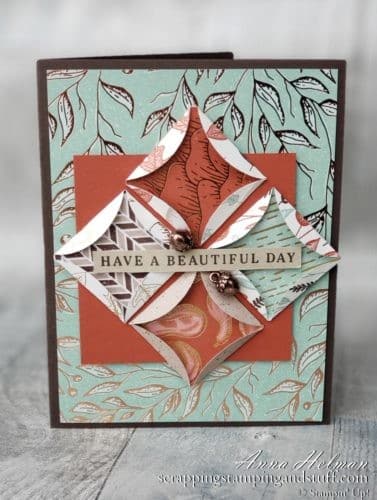 For this Mystery Stamping project, we made this gorgeous quilt card using folded circles!