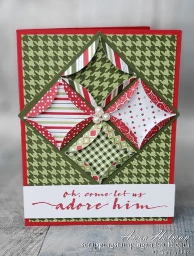 For this Mystery Stamping project, we made this gorgeous quilt card using folded circles!