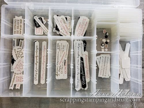 Make hundreds of sentiment tags for your card making projects in minutes with the Stampin Up Many Messages bundle.